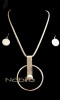 Halskette und Ohrringe PAR09 aus Metall und Perle