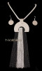 Halskette und Ohrringe PAR10 zweifarbig aus Metall