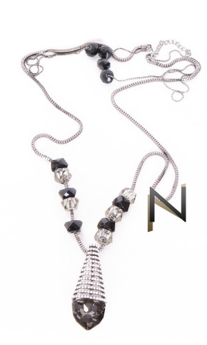Necklace COL30 black and strass