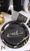 Packung 20 Stück Eid Mubarak marmoriert schwarz und gold