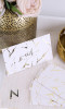Set mit 10 Eid Mubarak-Pappumschlägen mit weißem und goldenem Marmoriert