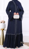 Abaya Dubai Elegance geprägter Nidah-Stoff und plissee-Finish