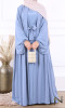 Abaya 2-stück Nora Kimono mit Ballonärmeln und ärmelloses Kleid aus Saphyr-Stoff (Medina SeidenStil)